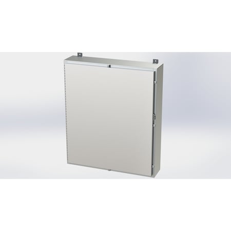 Saginaw Control & Engineering Padlockable Hasp Electrical Enclosures, 42 in H, 8 in D, 36 in W, NEMA 4X, 316 Stainless Steel SCE-42H3608SS6LP